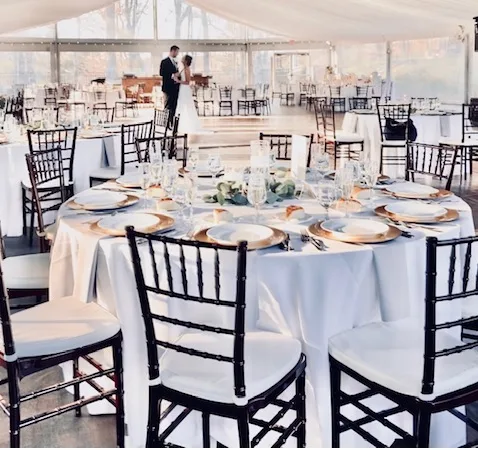 Wedding table setting catered by Piccolo Trattoria